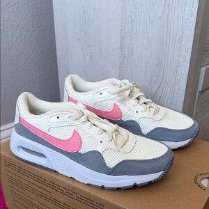 Nike Women's Athletic Shoes - Cream, Pink, and Gray